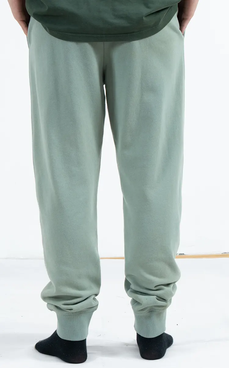 Sage Green Jogger Pants with Ribbed Ankle Cuffs
